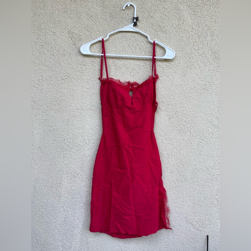 Red mini dress